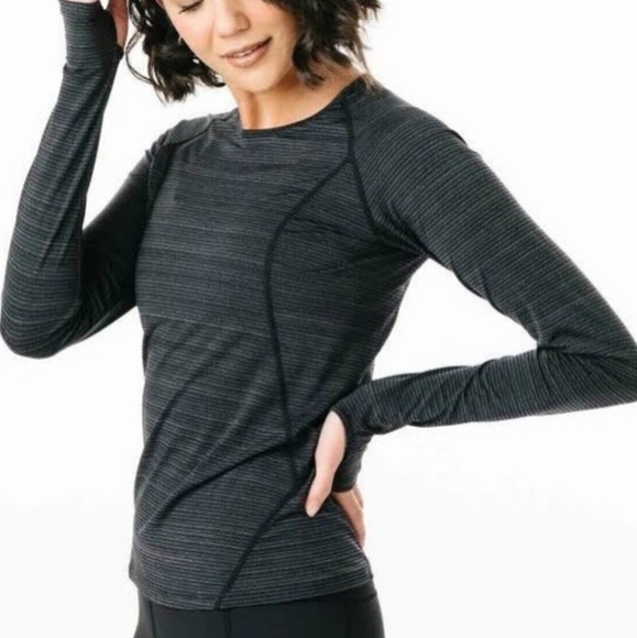 Zyia Active Black And Gray  Long Sleeve Top - Picture 1 of 5